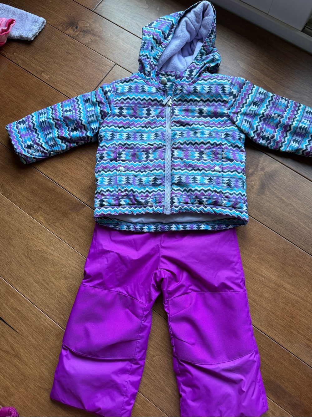 Columbia Girls' Purple Teal Patterned Snow Set